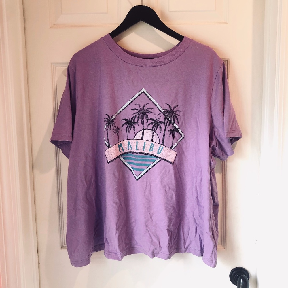 Plus Size Purple Cotton T-Shirt